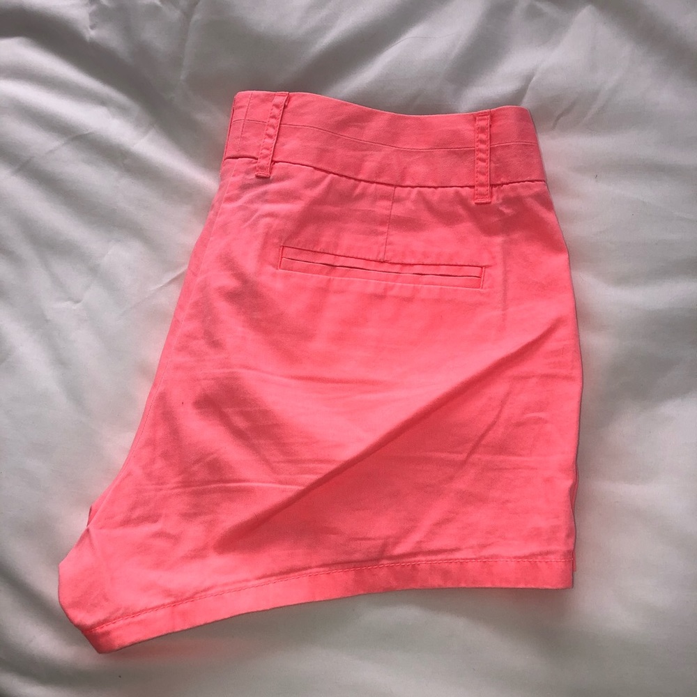 JCrew neon coral 3in Size 8 chino shorts